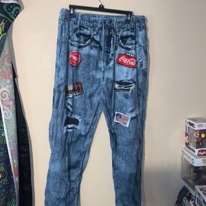 Coca Cola Fake Jeans Pajama Pants Size XL